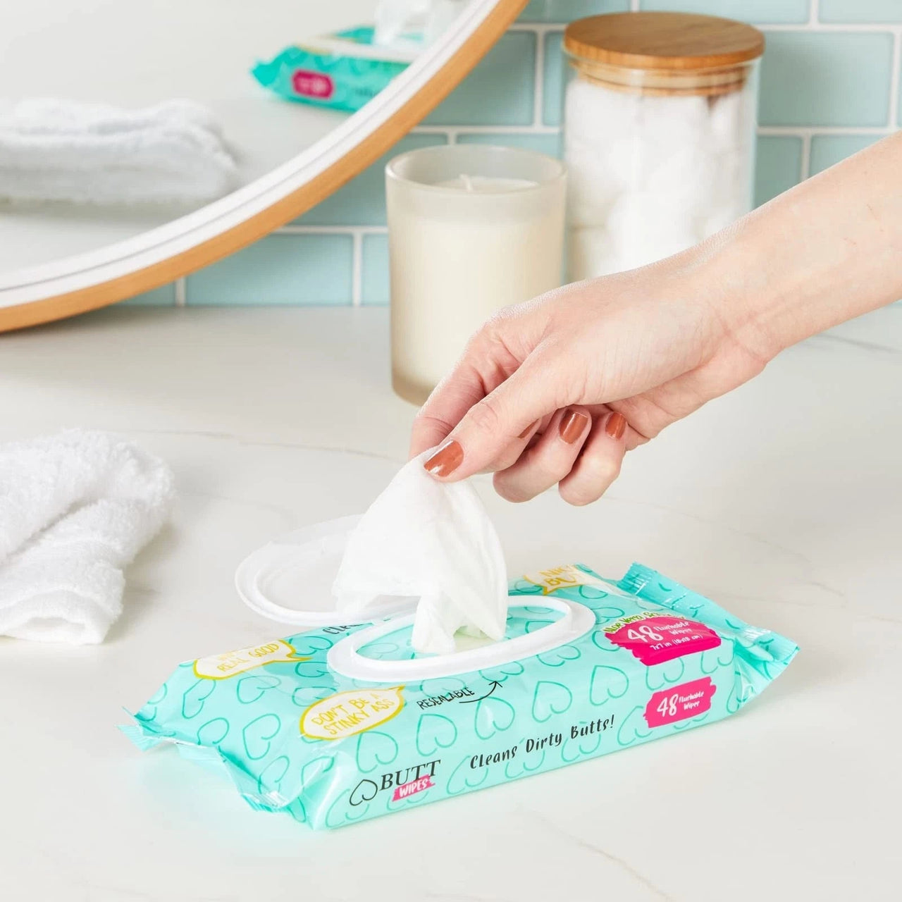 Flushable Aloe Vera Butt Wipes - 48 wipes 1 pack
