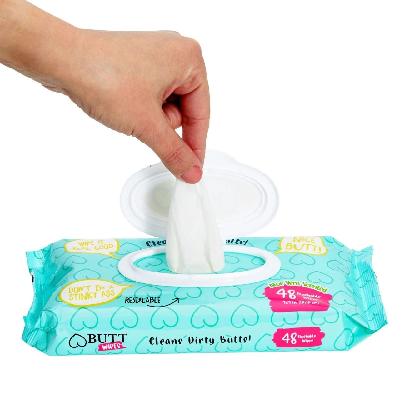 Flushable Aloe Vera Butt Wipes - 48 wipes 1 pack