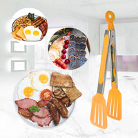 Nylon Non-Stick Kitchen Tongs Stainless Steel pack of 2