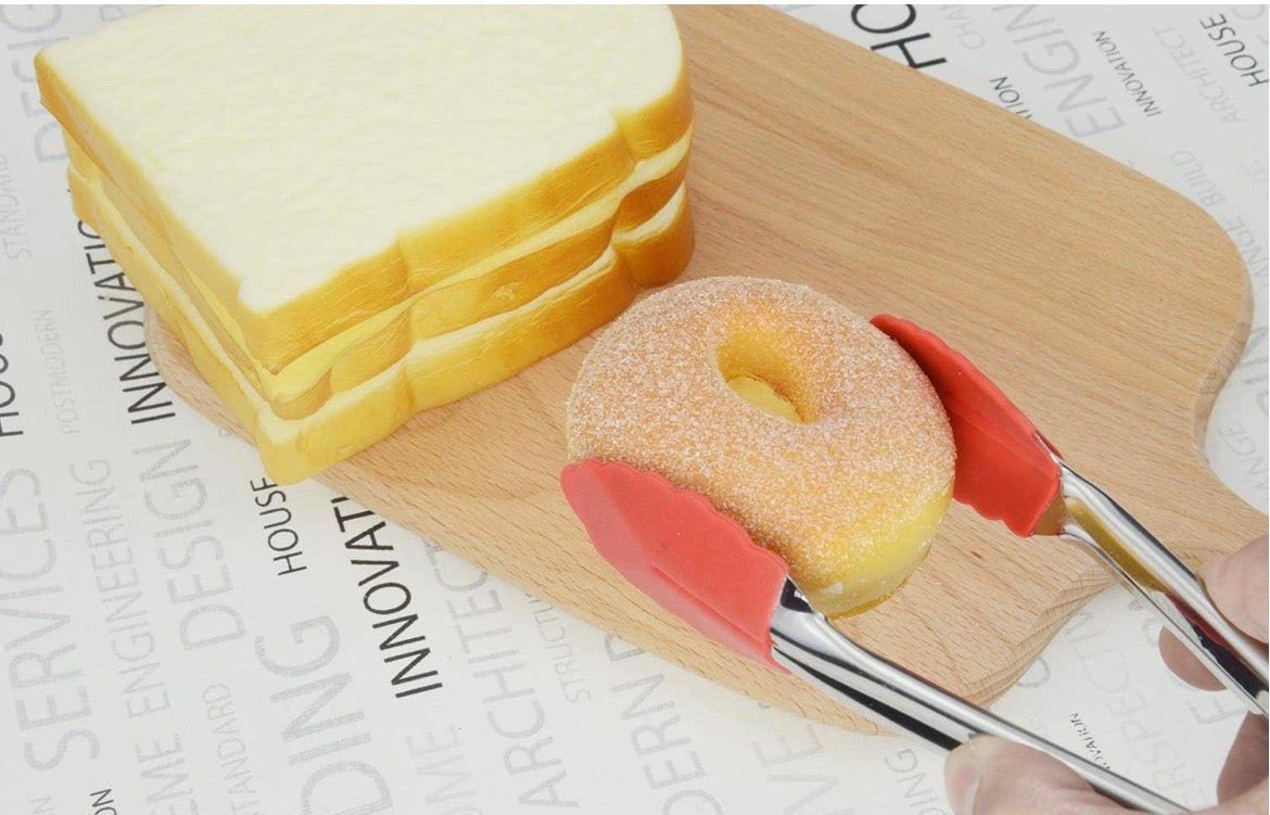 Mini Tongs Set 7-Inch Silicone Tongs with Sliding Rings pack of 2